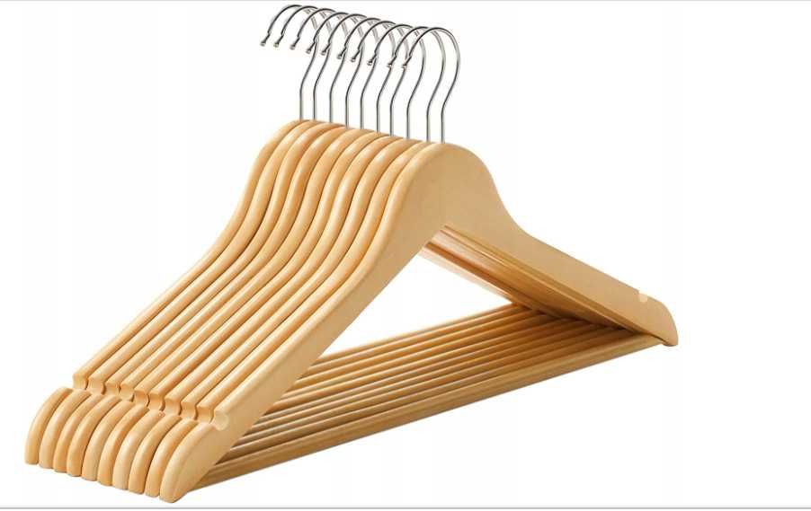 Wieszaki na ubrania drewniane ubraniowe 10 sztuk zestaw