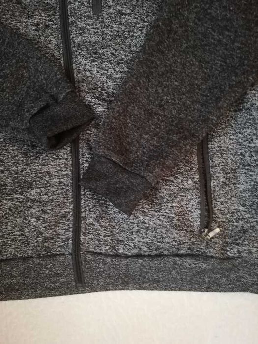 bluza męska z kapturem na suwak 4 XL szara
