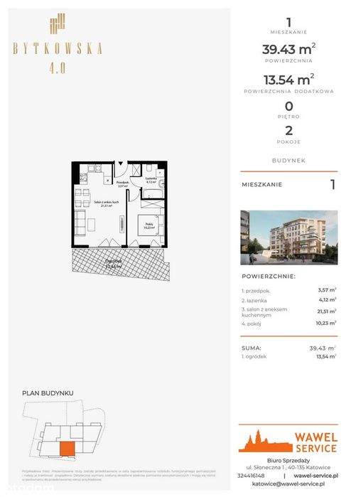 2-pokojowe mieszkanie 39m2 + ogródek Bezpośrednio