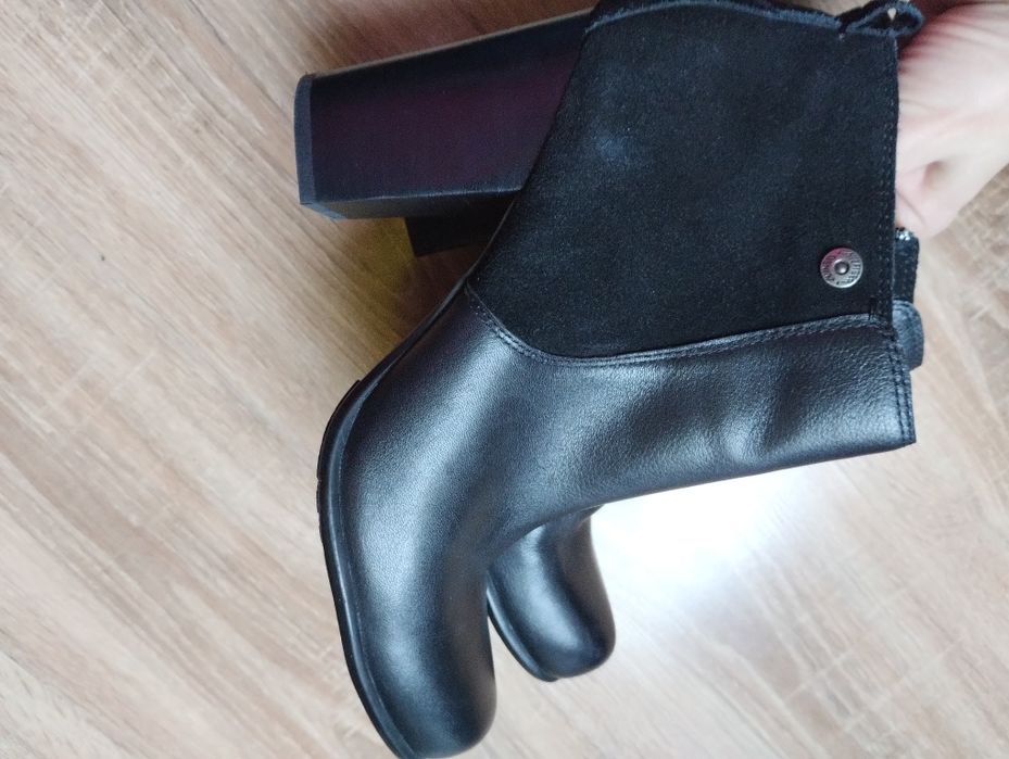 Skórzane botki damskie Tommy Hilfiger rozm 41
