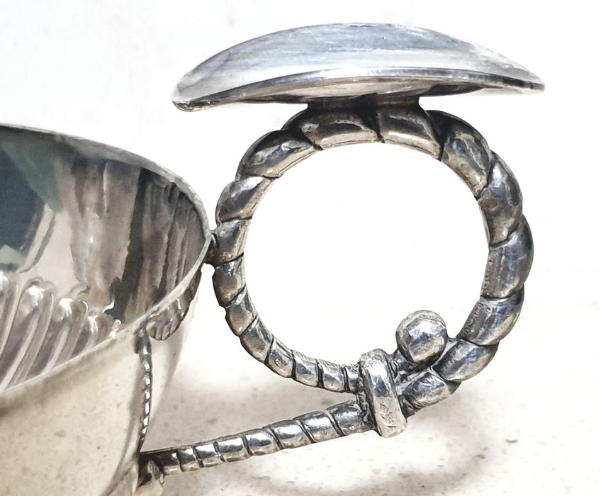 Antiga taça de prova de vinho /Tastevin francesa com banho em prata