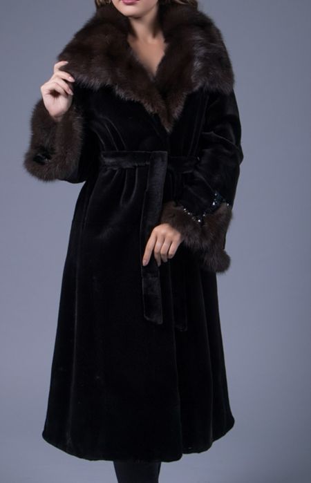 Норкова шуба пальто  норка соболь 115 см