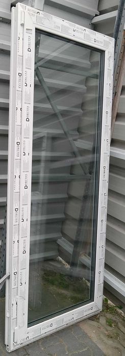 Drzwi Balkonowe PCV 87x210 2 Szybowe RU R-Rozwierno U-Uchylne Białe Nowe