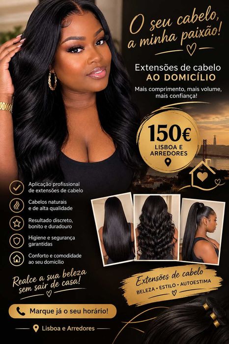Extensões de cabelo ao domicílio