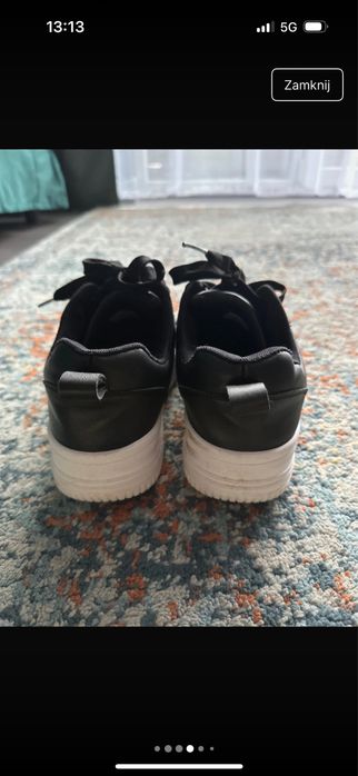 Sneakersy Deichmann dziewczęce 39 czarne skóra ekologiczna