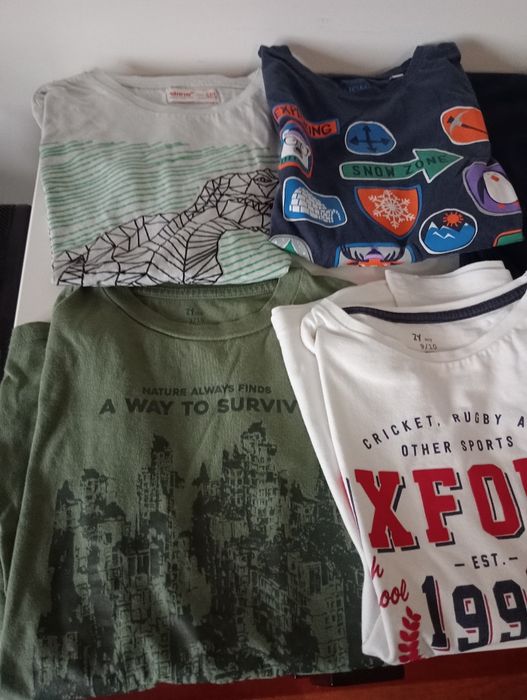 Lote de 7 t-shirts manga comprida, 3 calças, 9/10 anos Zippy portes in