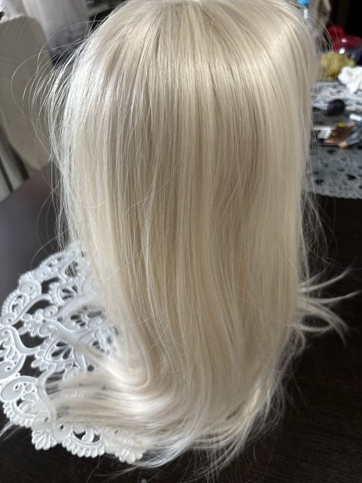 Toper perulka 50 cm platynowy blond cudna