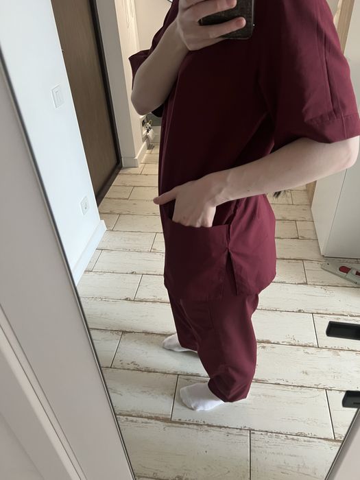 Медичний костюм хірургічний бордовий