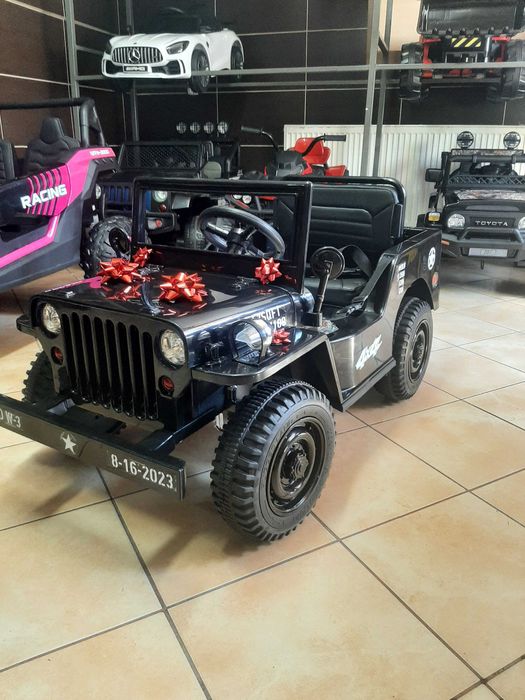 Samochód Auto Jeep Wojskowy Retro na akumulator dla dzieci Hit!