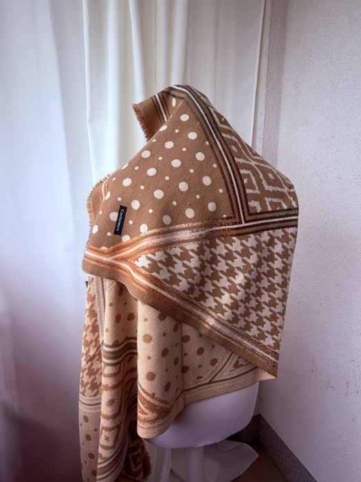Szal kaszmirowy brżowy cashmere shawl