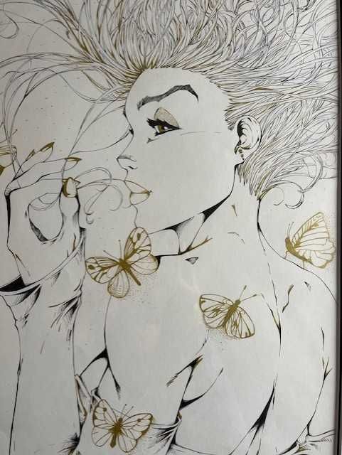 Quadro Mulher de Borboletas