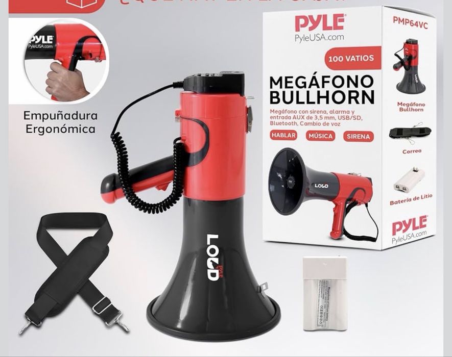 Megafone Pyle 100 W com Bluetooth