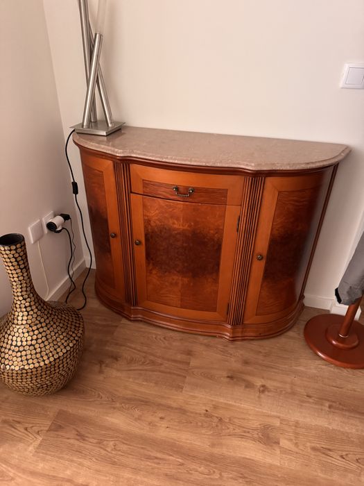 Movel de entrada, madeira e marmore