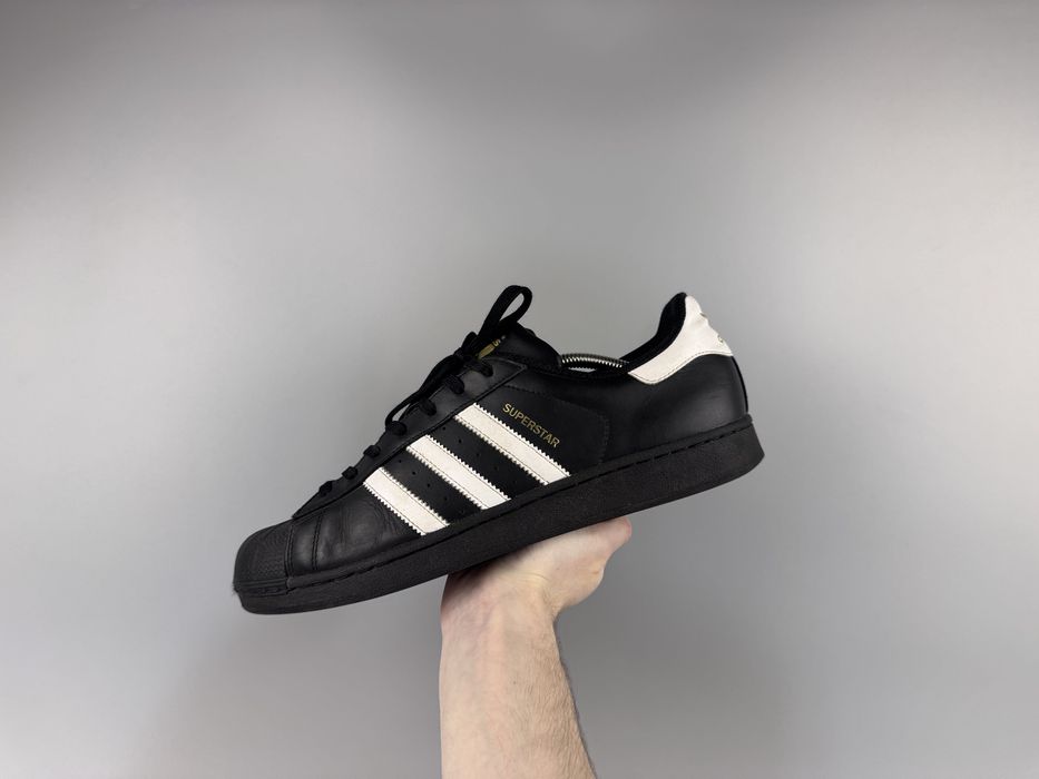 Розмір 46 29.5 см Чоловічі шкіряні кросівки Adidas Superstar Black