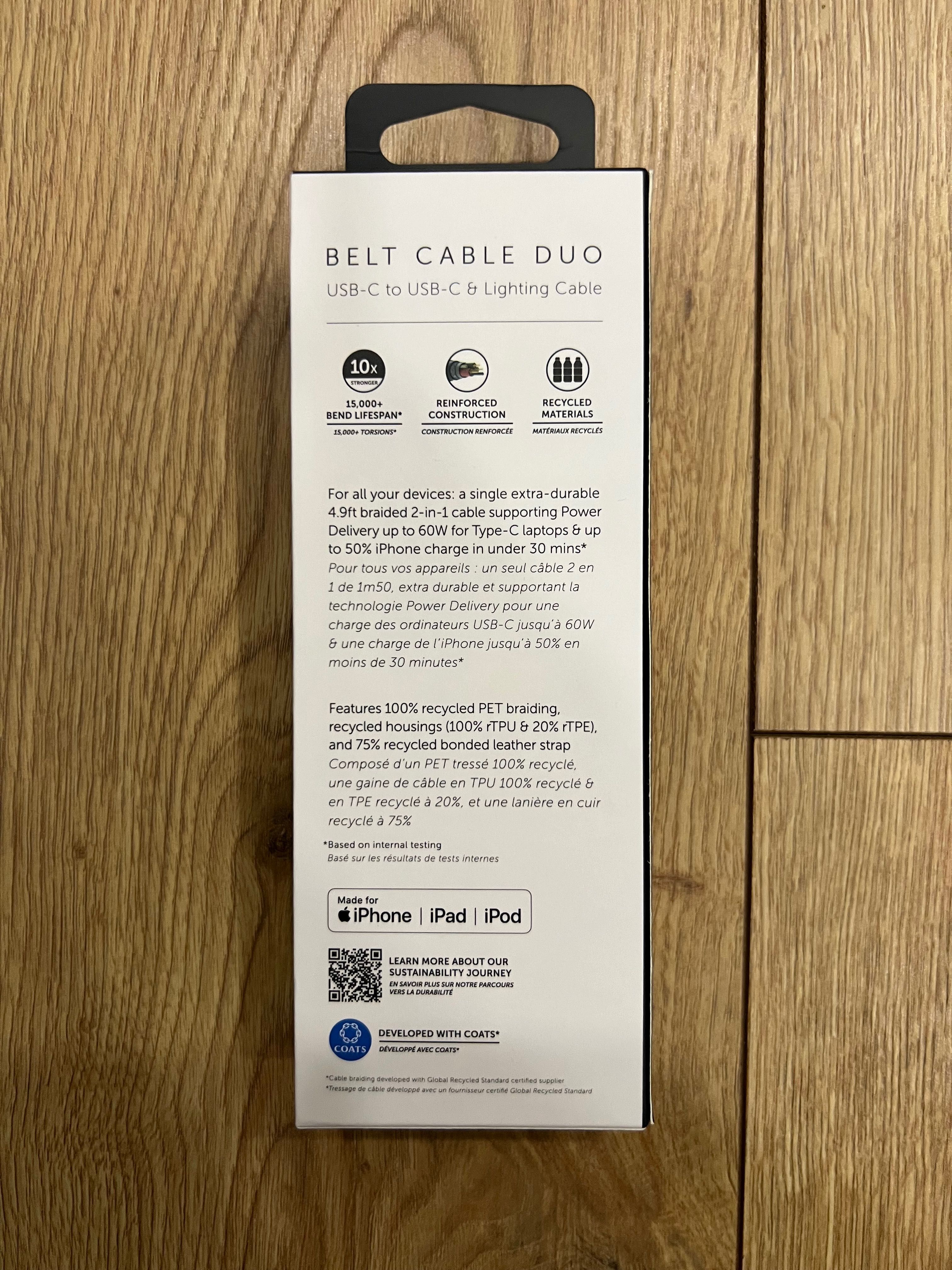 Belt Cable Duo (USB-C to USB-C & Lightning)