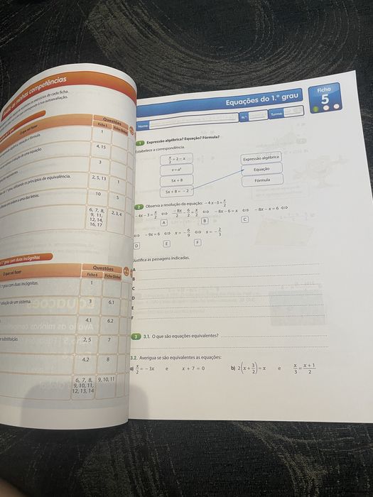 Caderno de atividades de matematica (não foi utilizado)