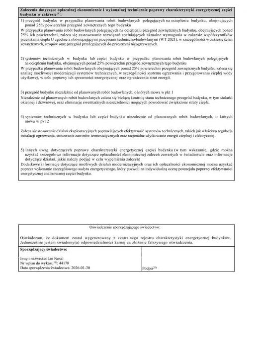1.5zł za 1m2 !    Świadectwo charakterystyki energetycznej ŚChE i PChE