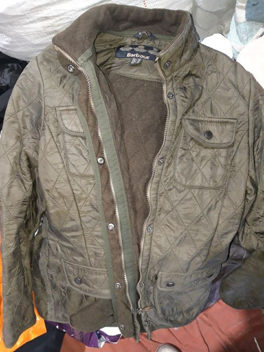 Женская винтажная стеганая куртка Barbour цвета хаки, размер US 10.