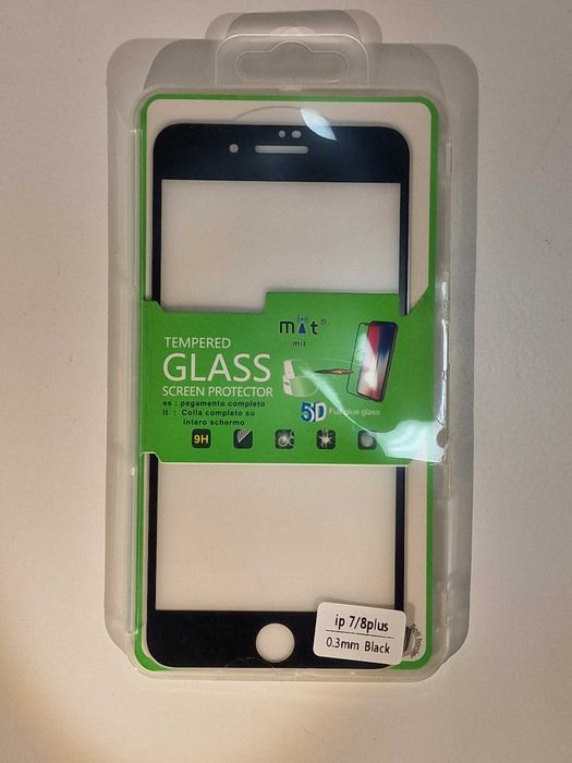 Película protetora de vidro para iPhone 7/8 Plus (Preta)