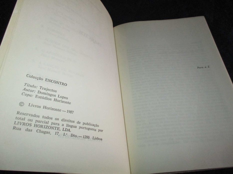 Livro Trajectos Domingos Lopes 1987