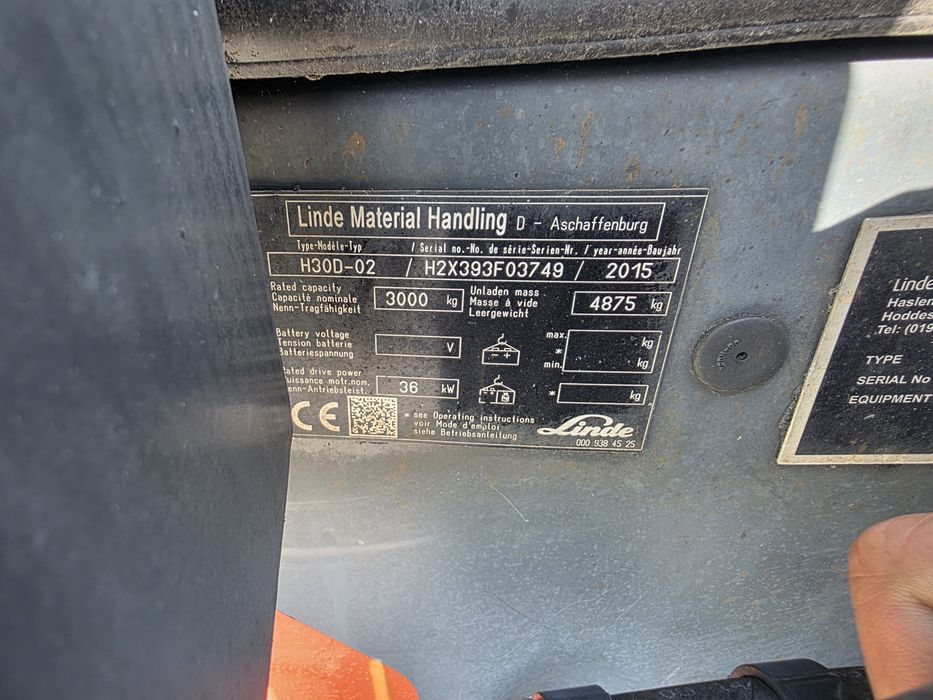 Wózek Widłowy Terenowy Linde H30D  Maszt 4.95m Diesel  Kabina Klimatyzacja