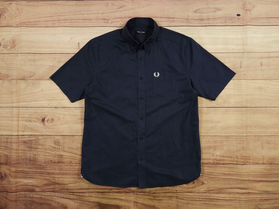 FRED PERRY Koszula z Krótkim Rękawem Kieszonką Męska Logo r. L