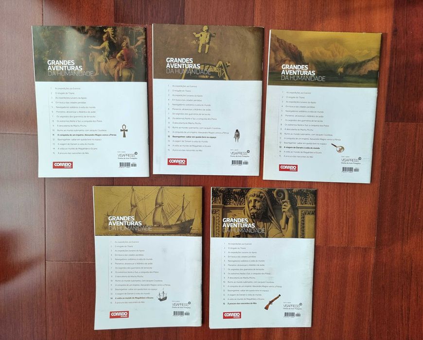 5 Revistas "Grandes Aventuras da Humanidade", volumes 11 a 15