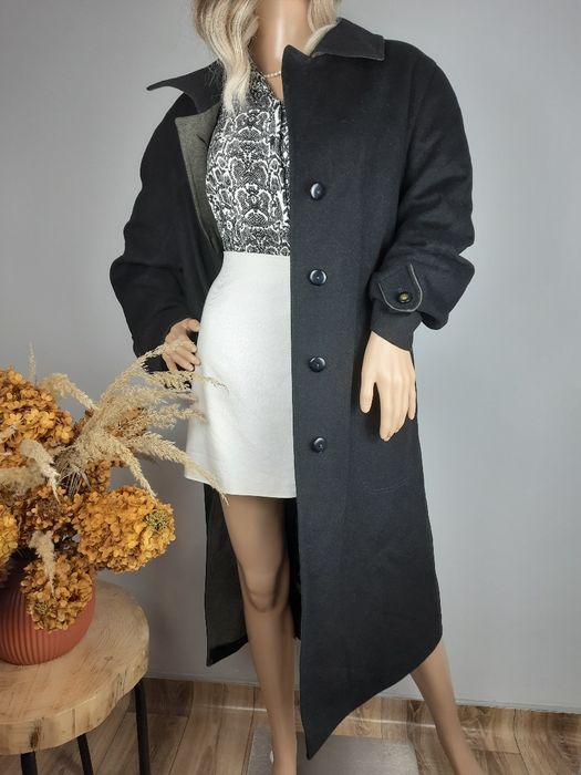 Długi płaszcz wełniany klasyczny na zimę kurtka zimowa płaszczyk Bauer