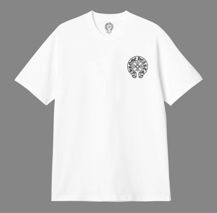 Мужская футболка Chrome Hearts Logo черная  белая унисекс Хром Хартс