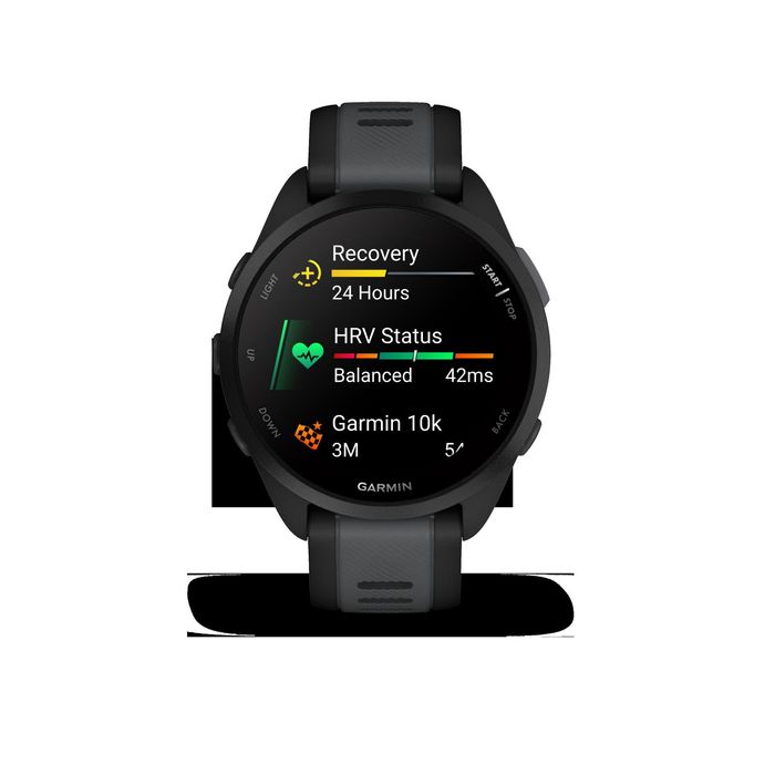 Relógio conectado gps de running garmin forerunner 165 preto/cinzento