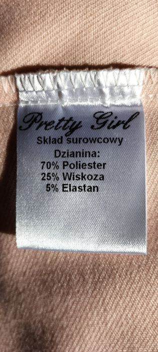 Sukienka Pretty Girl pudrowy róż nowa S rękaw 3/4
