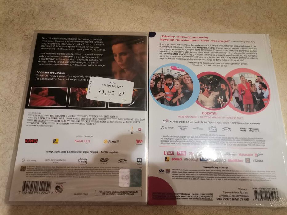Zestaw 6 nowych, zafoliowanych filmów na DVD