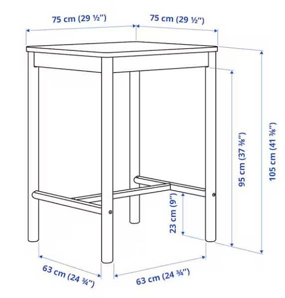 stol barowy czarny Ikea