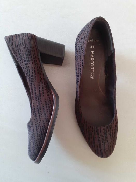 Nowe buty damskie półbuty 41 Marco Tozzi wsuwane obcas