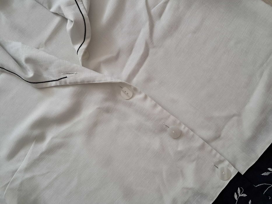 Bluzka żakiet r. Z krótkim rękawem 44 biały