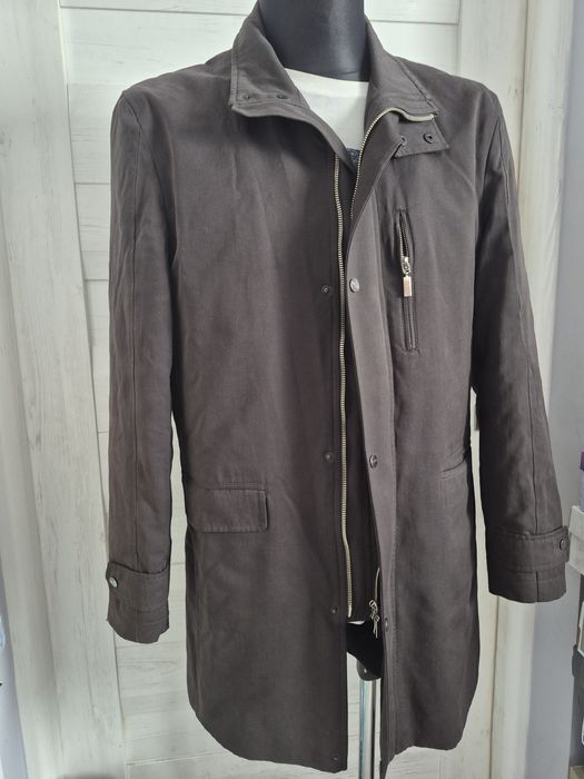 Płaszcz męski Recman brązowy bawełna elegancki