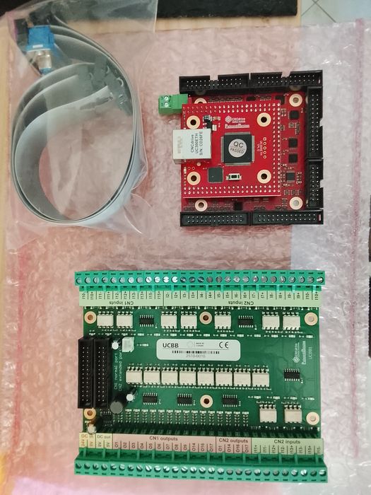 Kit cnc controlador e placa de circuito com cabos idc25