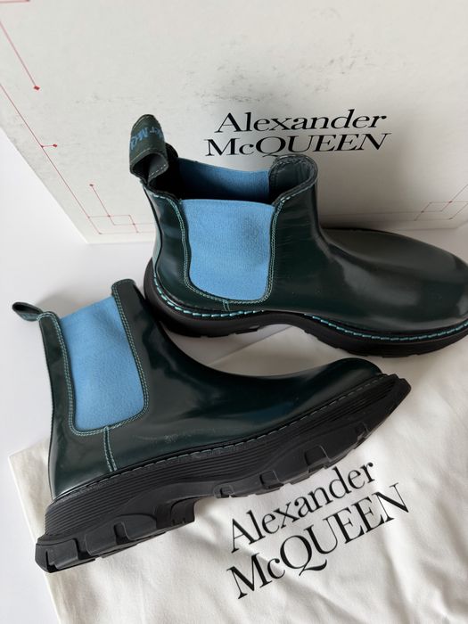 Оригінал сині зелені ботинки-челси Alexander McQueen, Італія