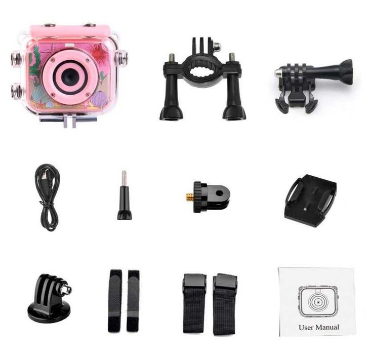 Дитяча екшн камера водонепроникна рожева
