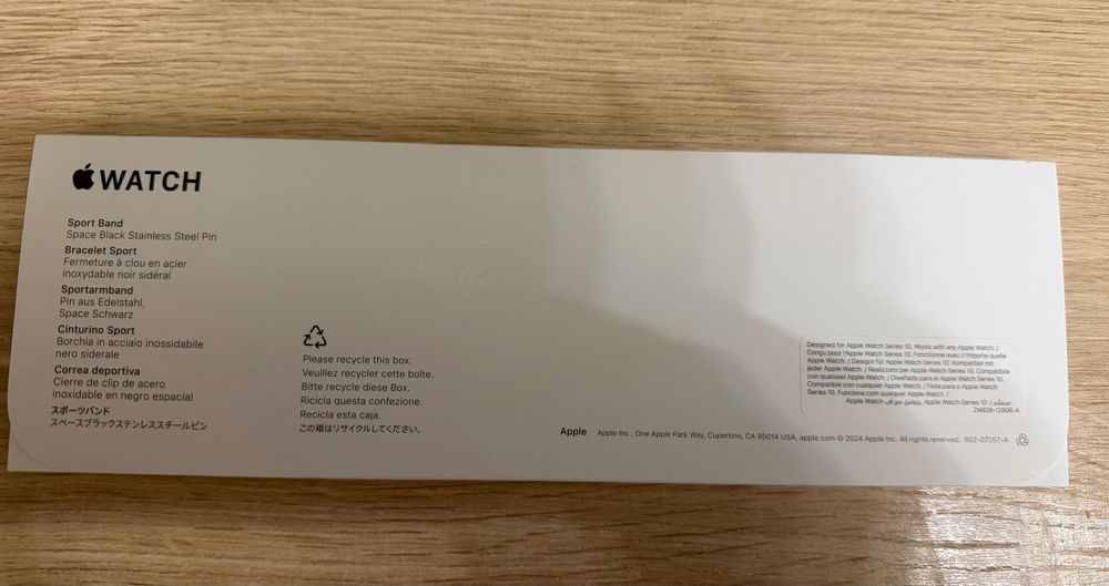 Bracelete preta Apple Watch séries 10/11 46mm M/L caixa selada