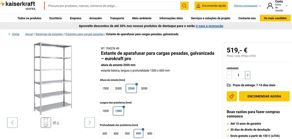 Estantes/Prateleiras galvanizadas