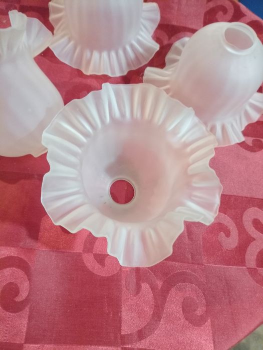 4 Abajures de vidro fosco