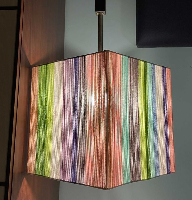 Abażur w kolorach pastelowych - lampa hand made