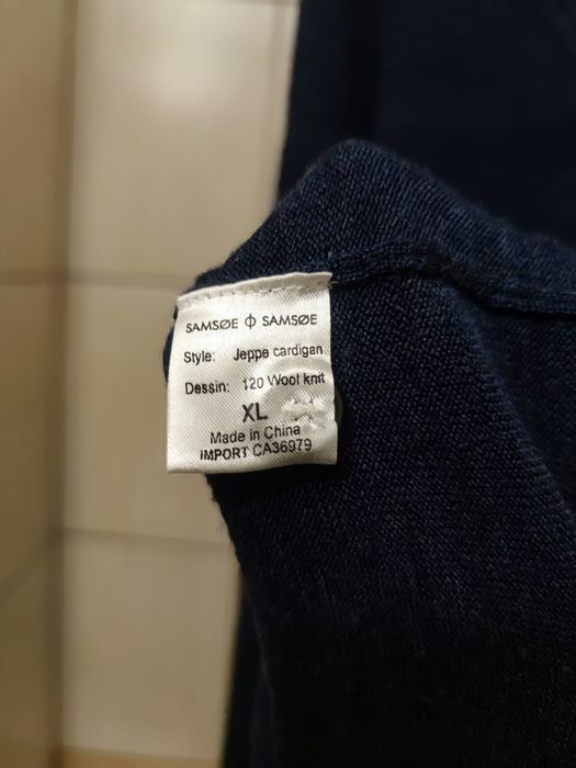 Sweter klasyczny niebieski granatowy XL samsoe samsøe męski wełna swet