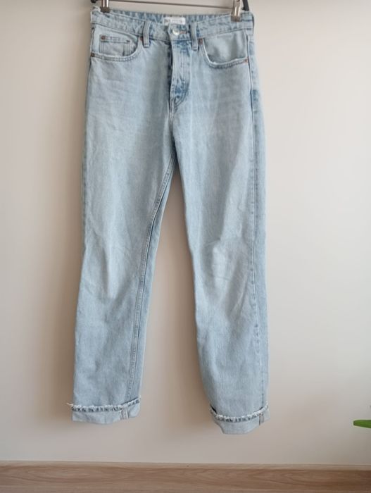 proste błękitne jeansy Zara 36/S straight