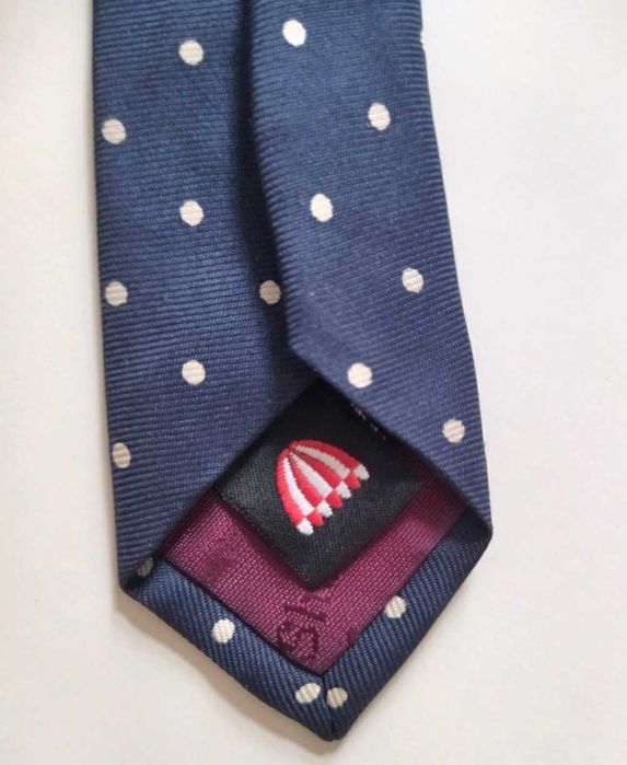 Krawat w kropki elegancki 100% SILK Seta Jedwab