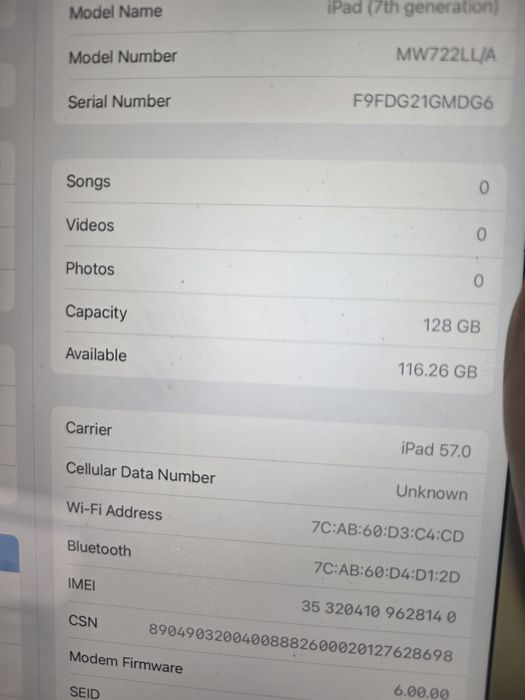 iPad 7 покоління. 2020 рік. 128GB. Silver. Без обмежень