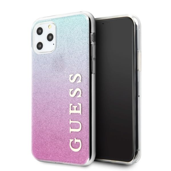 Guess GUHCN65PCUGLPBL iPhone 11 Pro Maxróżowo-niebieski/pink blue hard case Glitter Gradient