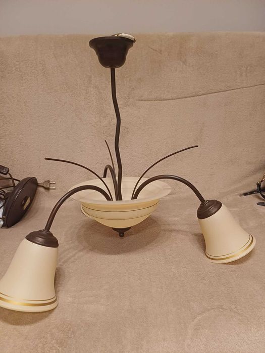 Żyrandol lampa sufitowa i lampka nocna komplet