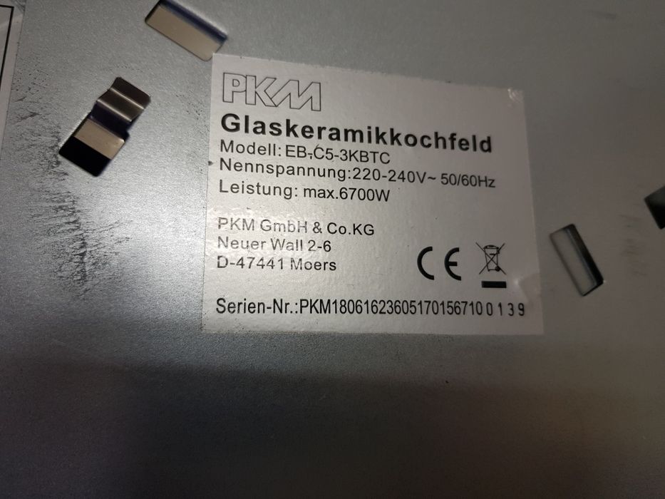 Варильна поверхння/варочная поверхность PKM EB-C5-3KBTC б/у
